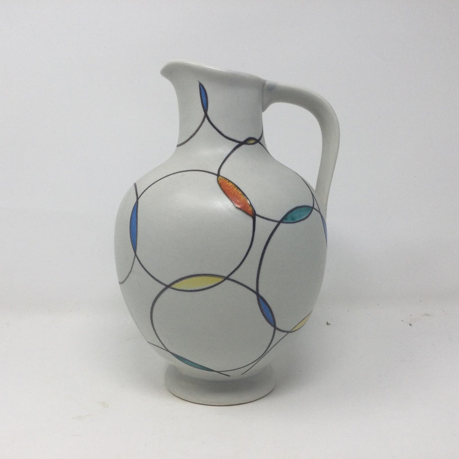 Vtg Vase Circles Western Germany Zell Schmider 1956 Numbered Anneliese Beckh - MST GoodsZell Schmider