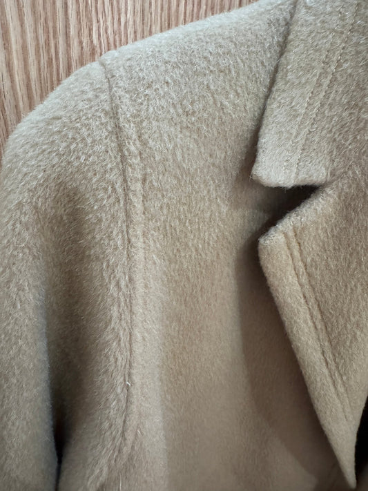 Vtg Wool Open Front Coat Camel - MST GoodsVintage