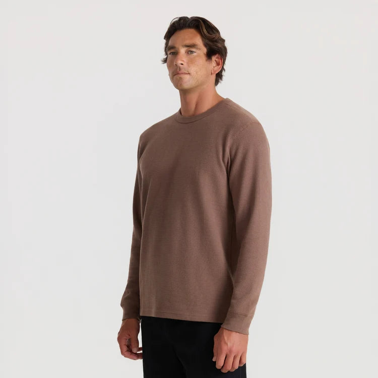 Well Worn Thermal Long Sleeve Tee in Faded Brown