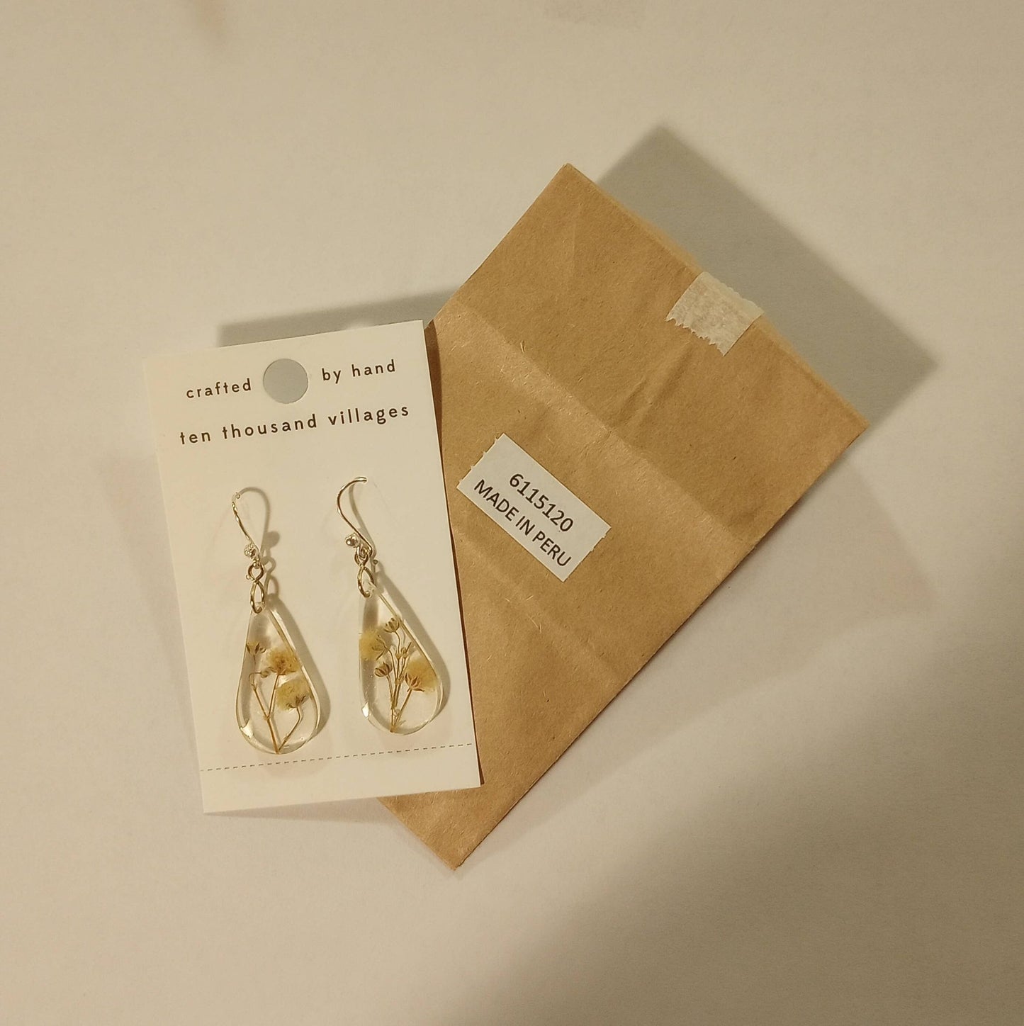 White Rain Flower Earrings - MST GoodsTen Thousand Villages
