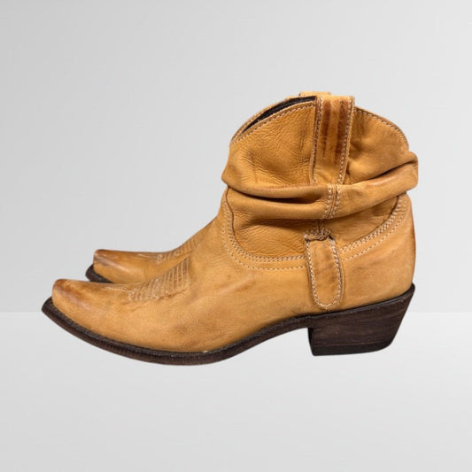 Women's Caido Ankle Bootie by Yippee Kay Yay Old Gringo Beige Leather 8M - MST GoodsVintage
