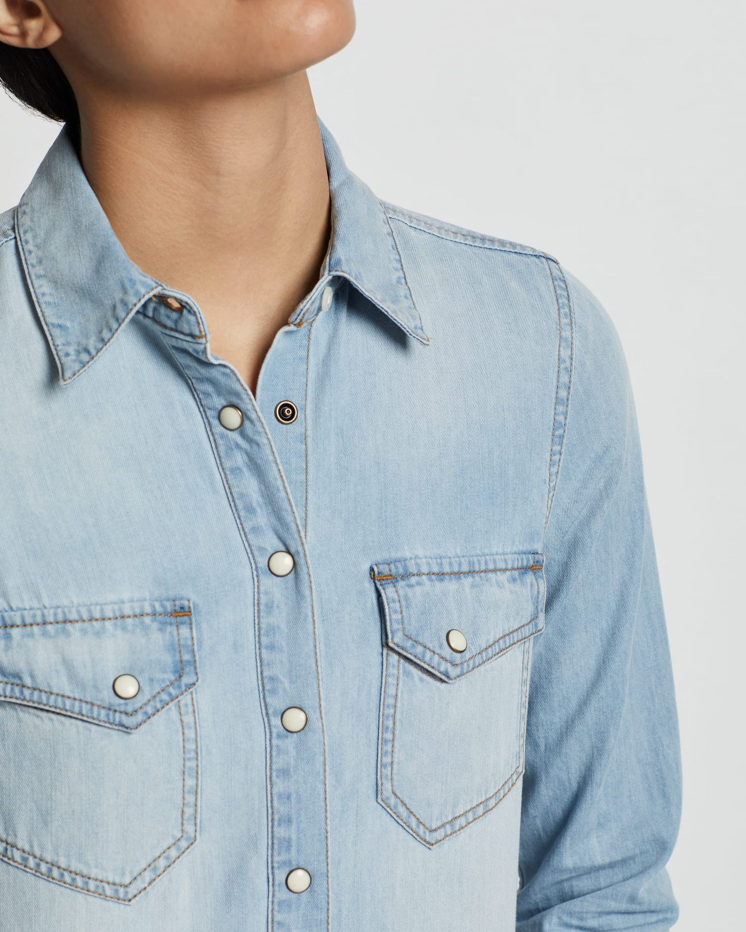Women's Chambray Gambler Shirt Light Blue - MST GoodsButton up shirtPendleton