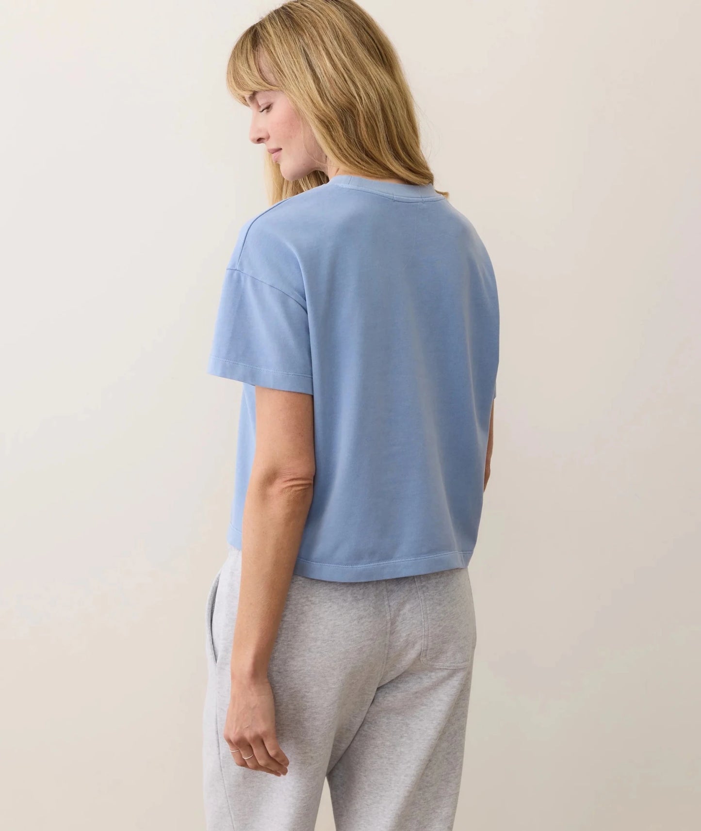 Women's Luxe Jersey Crew Tee in Coastal Blue - MST GoodsMarine Layer