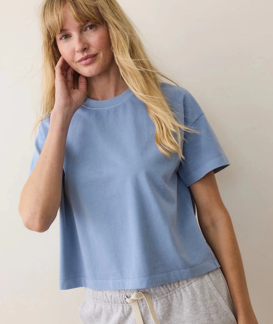 Women's Luxe Jersey Crew Tee in Coastal Blue - MST GoodsMarine Layer