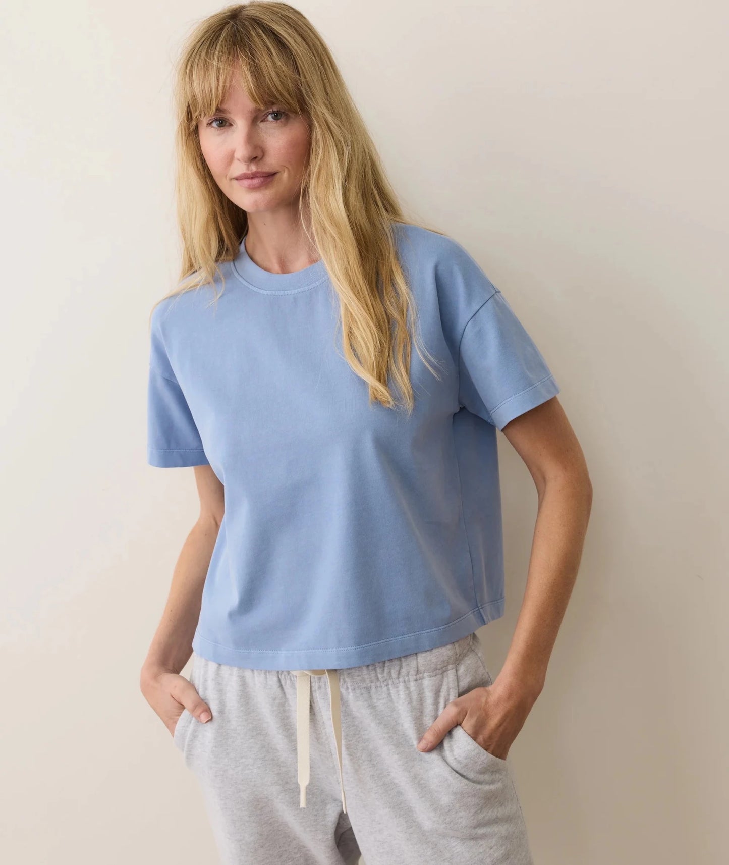 Women's Luxe Jersey Crew Tee in Coastal Blue - MST GoodsMarine Layer