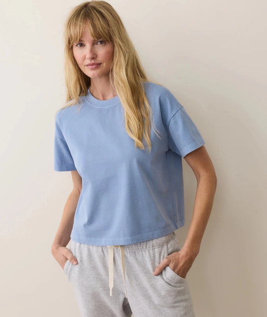 Women's Luxe Jersey Crew Tee in Coastal Blue - MST GoodsMarine Layer