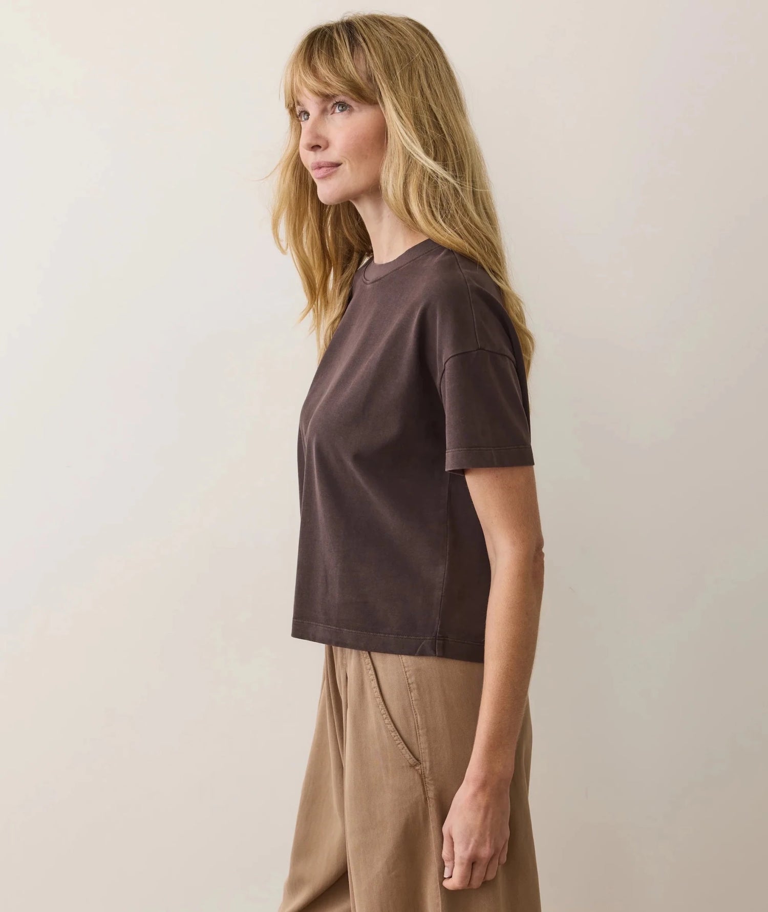 Women's Luxe Jersey Crew Tee in Coffee - MST GoodsMarine Layer