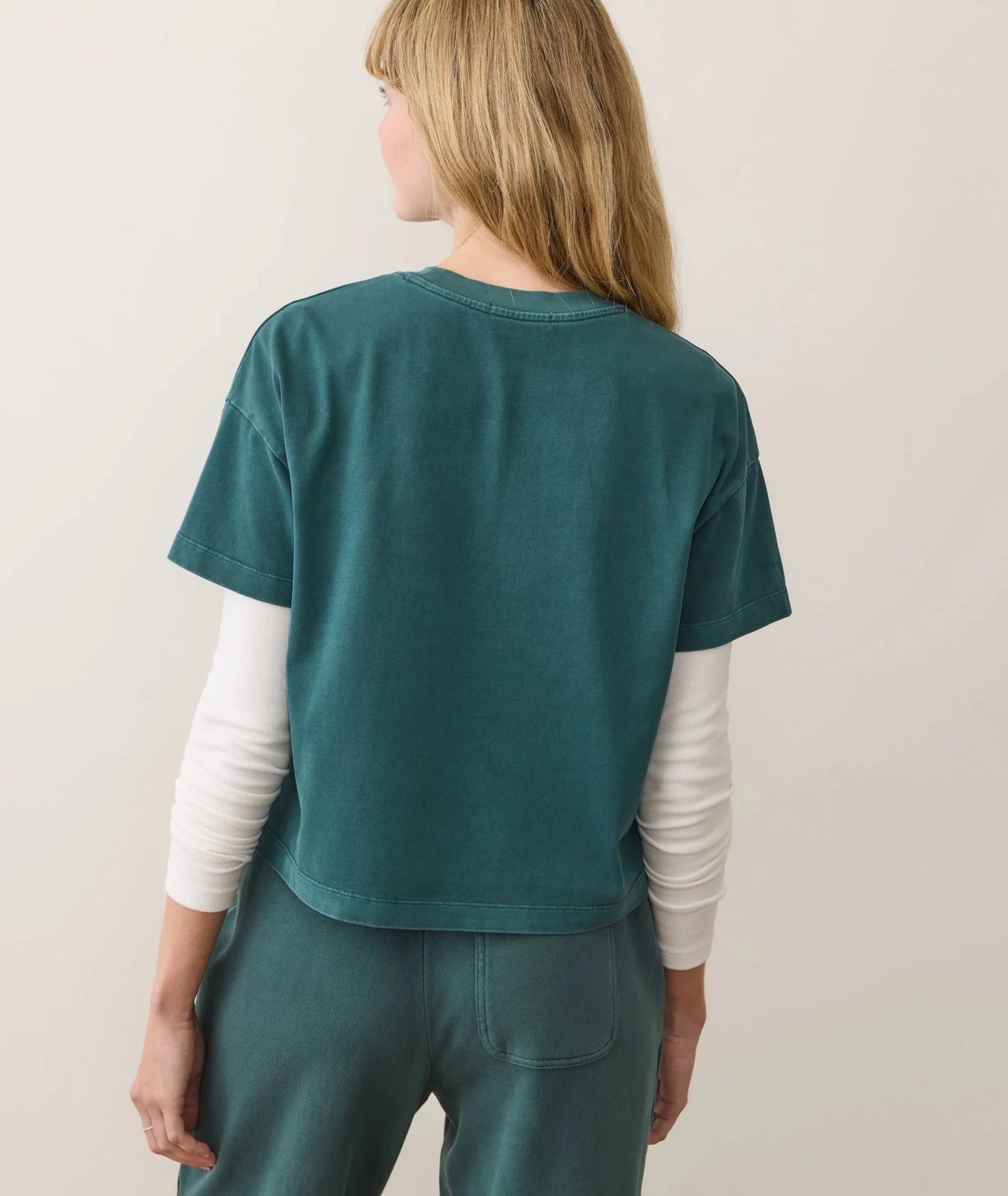 Women's Luxe Jersey Crew Tee in Rainforest - MST GoodsMarine Layer