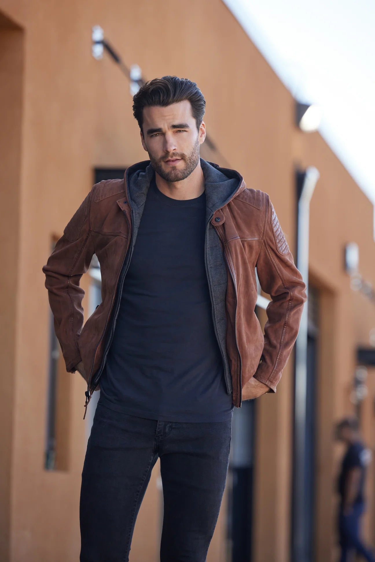 Xilo Cognac Lambskin Leather Jacket Regular Fit - MST GoodsMauritius