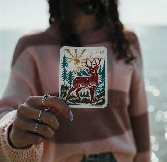 Deer Scene Sticker