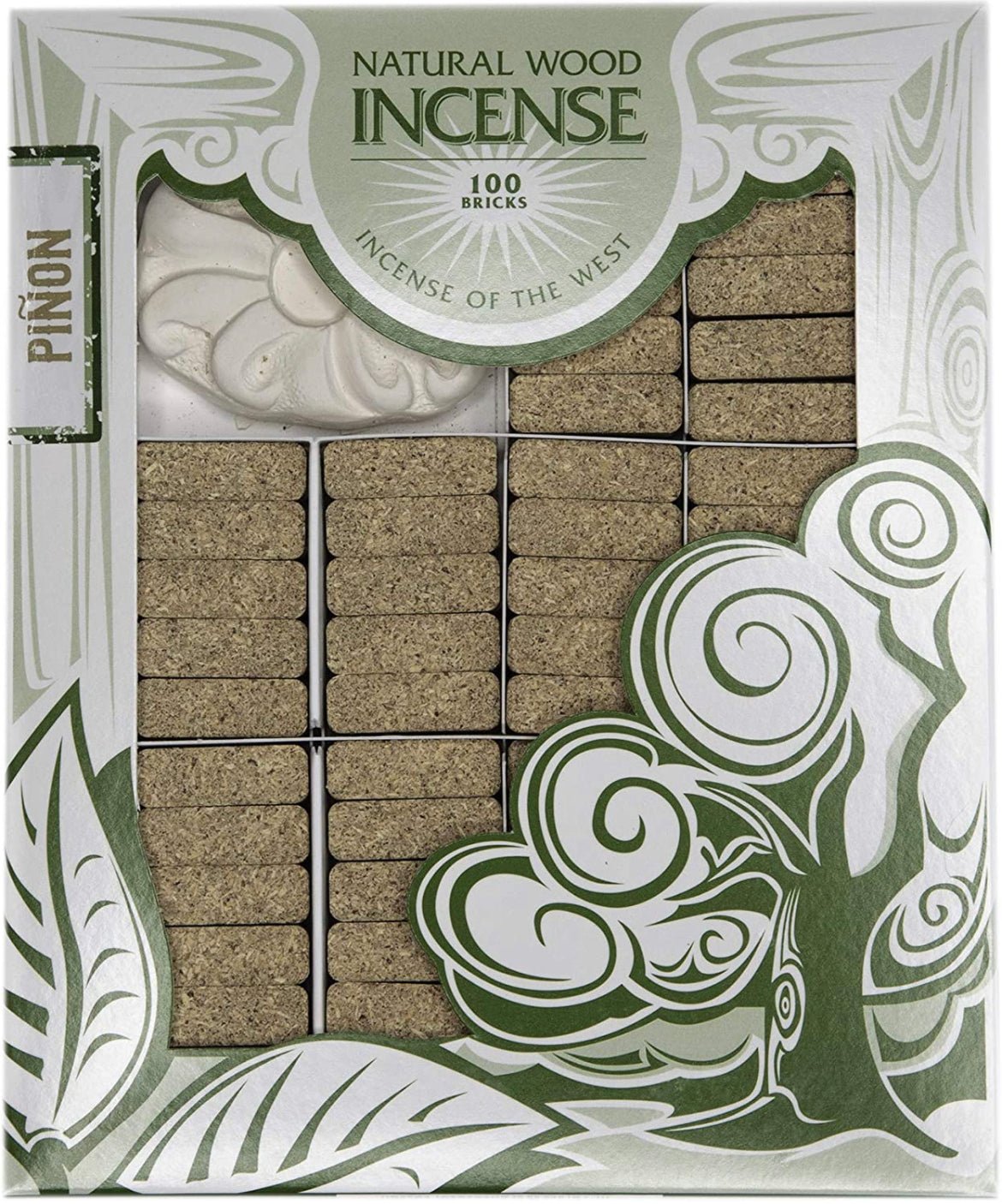 100 Count Natural Wood Incense Bricks w/Holder - MST GoodsIncienso