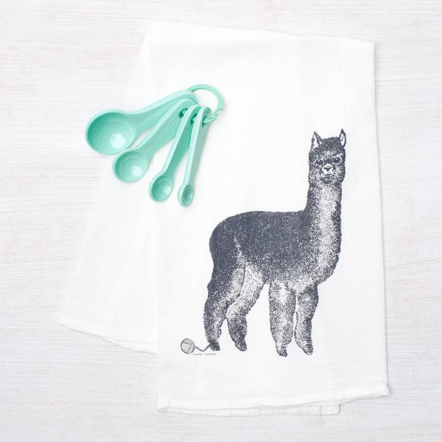 Llama Kitchen Towel - Alpaca Flour Sack Towel