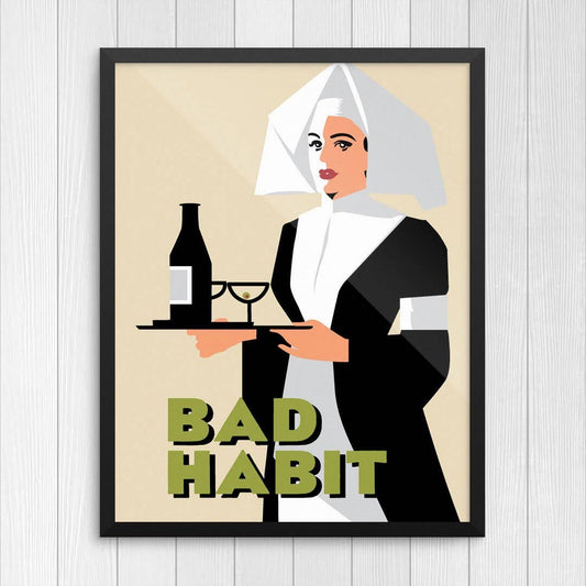 11'' x 14'' Bad Habit Drinking Nun Print