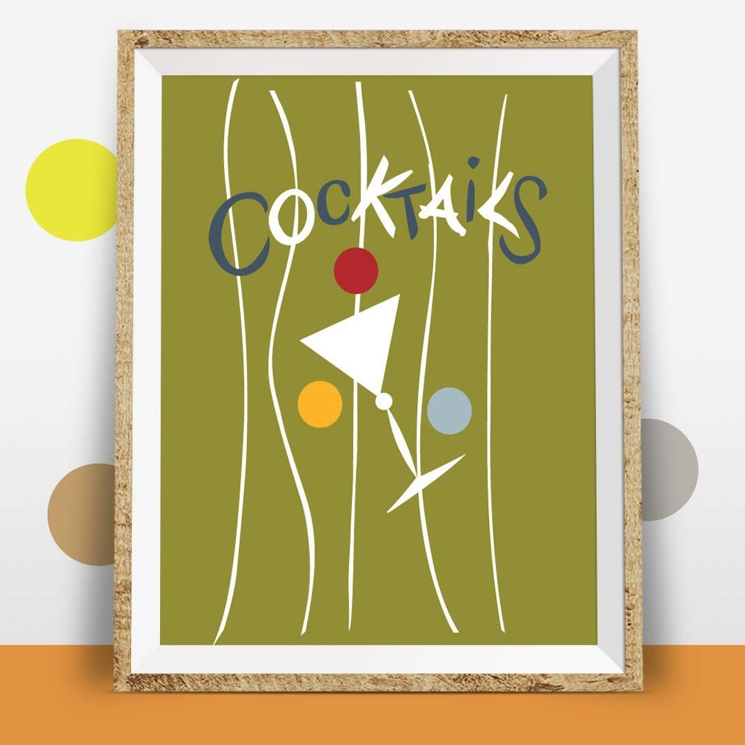 11'' x 14'' Cocktails & Streamers Print