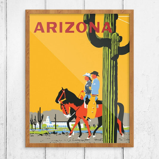 11'' x 14'' Arizona Cactus & Riders Travel Print