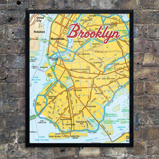 11" x 14" Contemporary Brooklyn Map Print