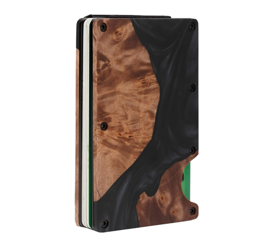 Wood and Resin Smart Wallet RFID Protected