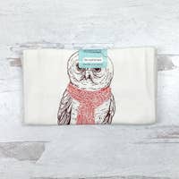 Holiday Owl Flour Sack Tea Towel