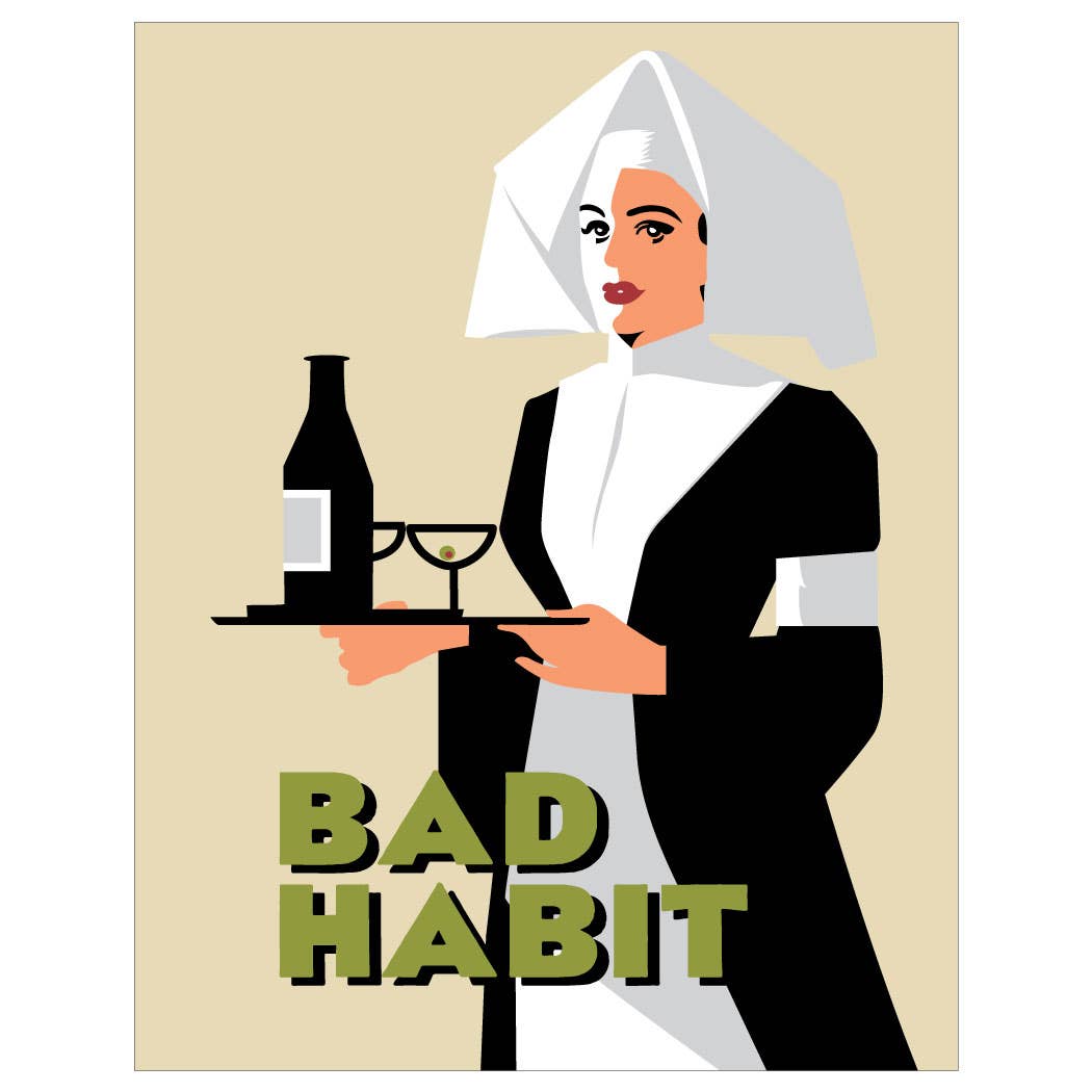 2.5'' x 3.5'' Bad Habit Drinking Nun Magnet