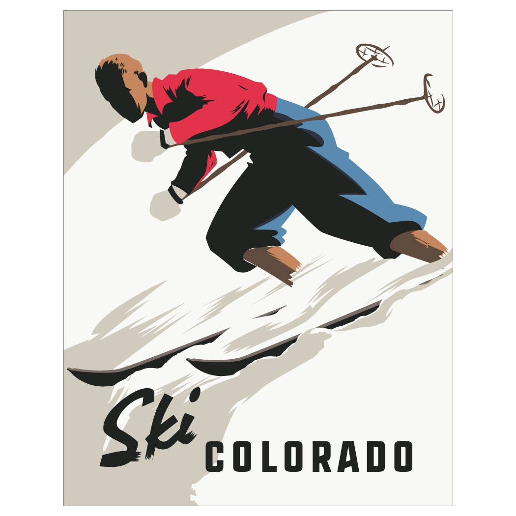 2.5'' x 3.5'' Ski Colorado Schussing Skier Magnet