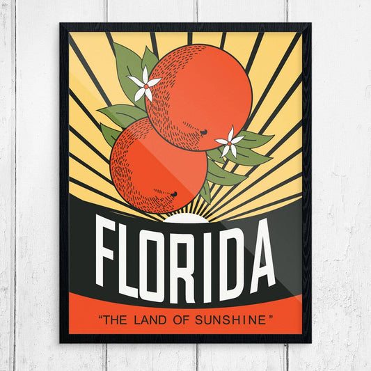 11" x 14" Vintage Florida Oranges, Land of Sunshine Print