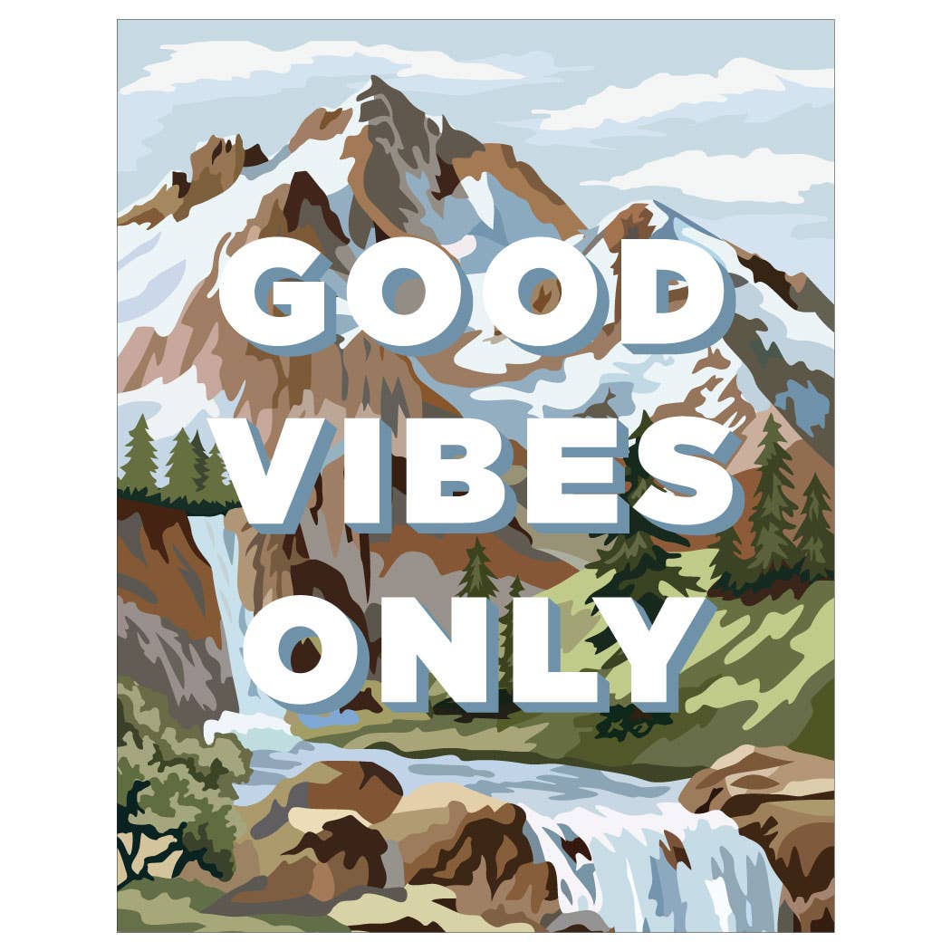 2.5'' x 3.5'' Good Vibes Only Paint By Number Style Magnet