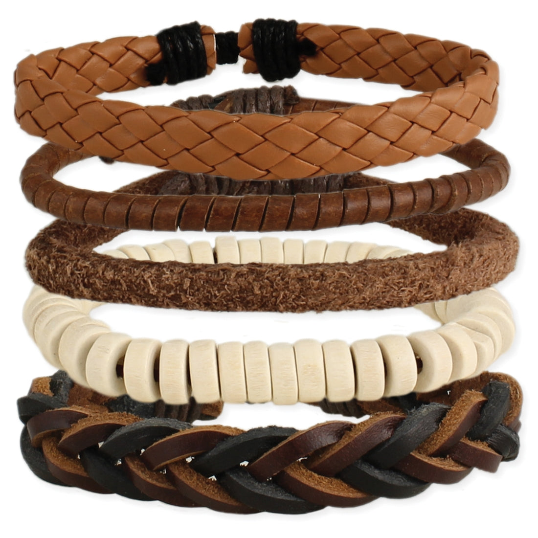 Wood and Leather Bracelets