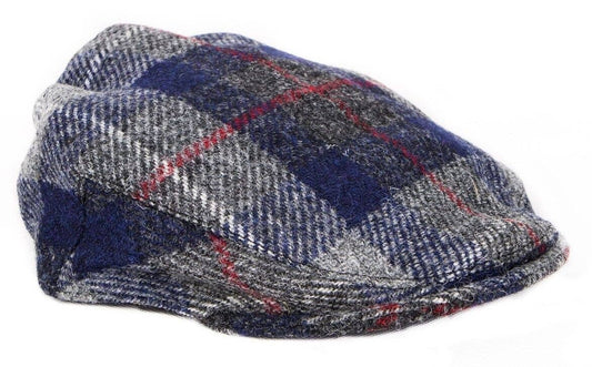 Flat Cap Blue/Grey Plaid Adjustable