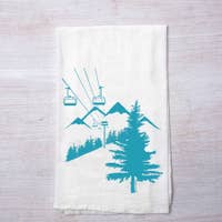 Ski Lift Flour Sack Dish Towel