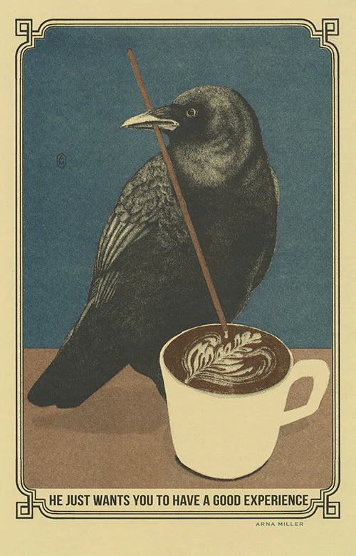 Crow Coffee Print