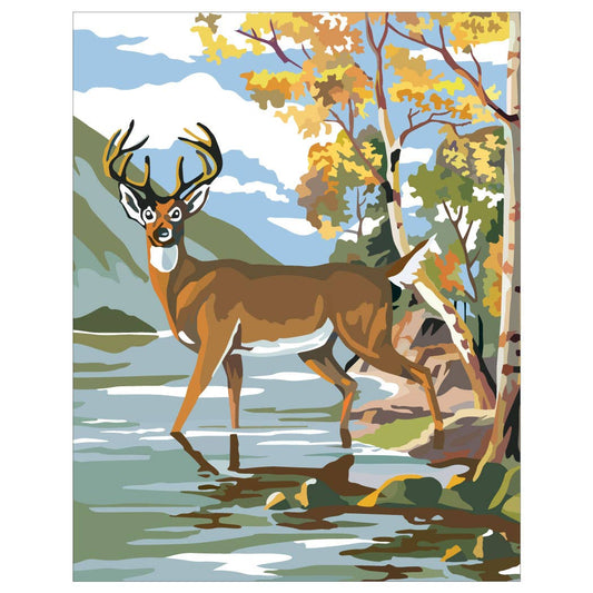2.5'' x 3.5'' Paint By Number Style Deer & Lake Magnet