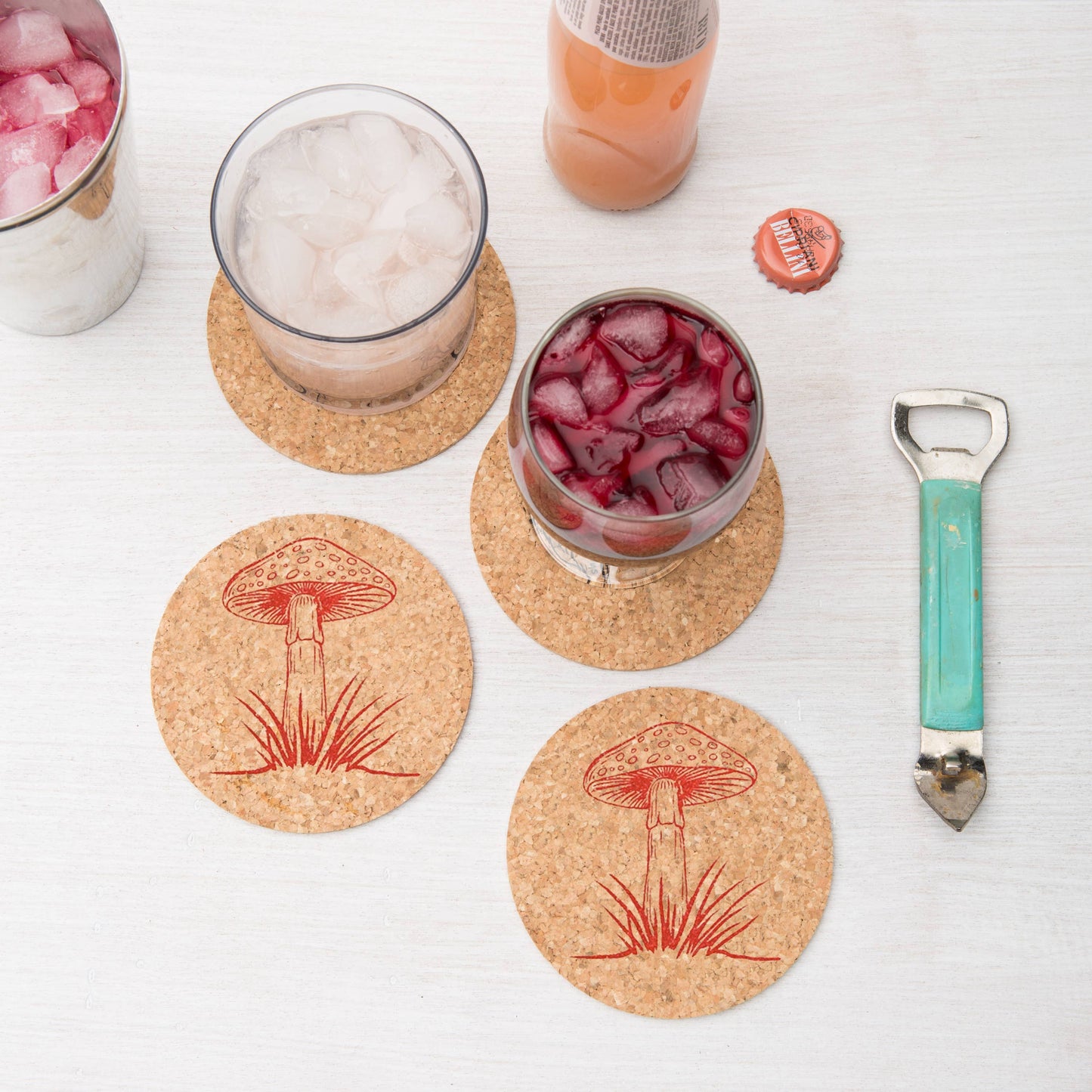 Mushroom Cork Coasters