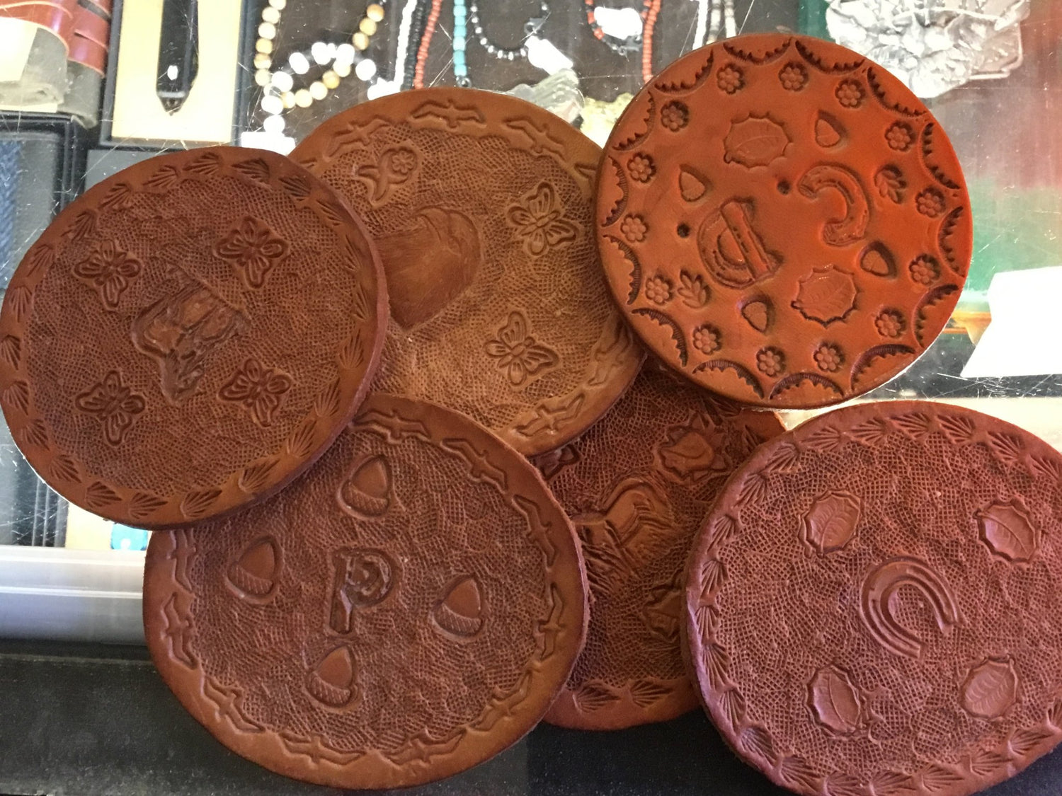 Hand made leather coasters - MST GoodsVintage