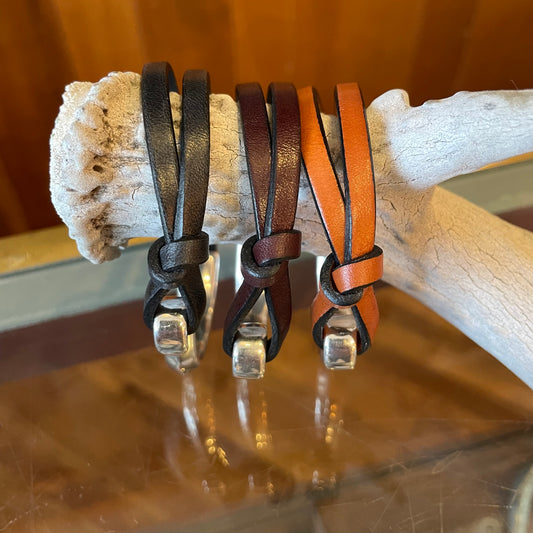 Flair leather and metal cuff bracelets