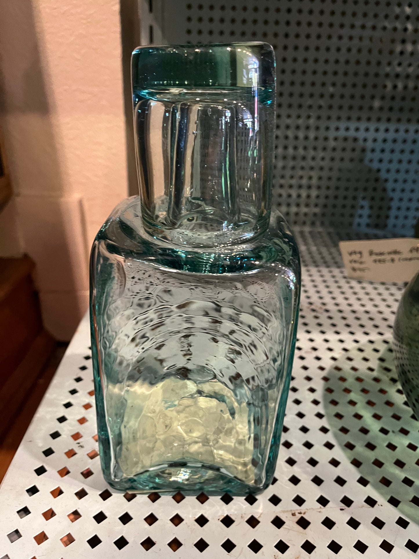 Glass Water Pitcher w/Cup