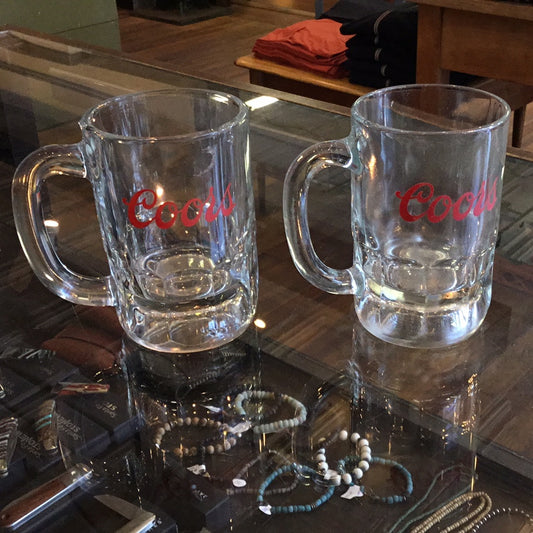 Vtg Coors Clear Glass Steins