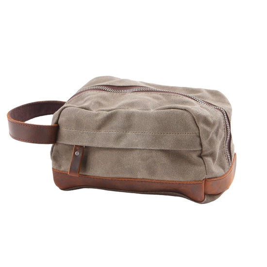Waxed Canvas and Leather Dopp Kit