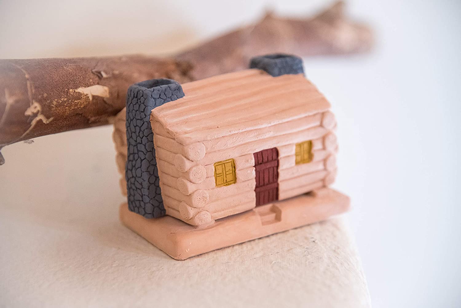 Log Cabin Natural Wood Incense Burner - MST GoodsIncense BurnerIncienso