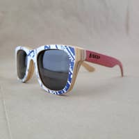 Recycled Wooden Skateboard Sunglasses (Wayfarer) - MST GoodsSunglassesSKRP