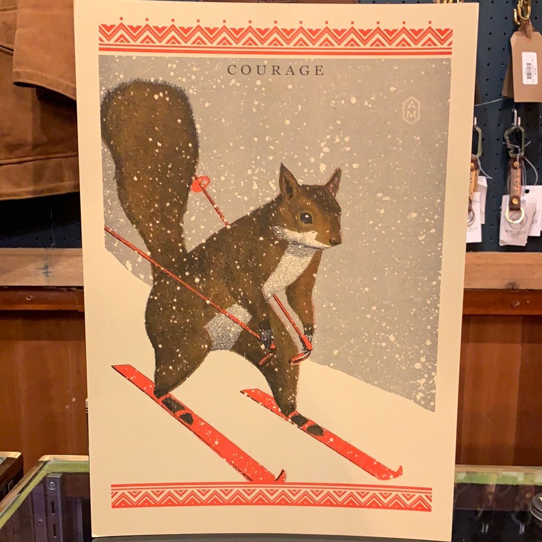 Skiing Squirrel - MST GoodsArt PrintsArna Miller