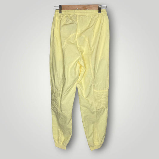 Vintage 1980s Bright Cotton Moto Pants Iced For Action Yellow Drawstring fp1036