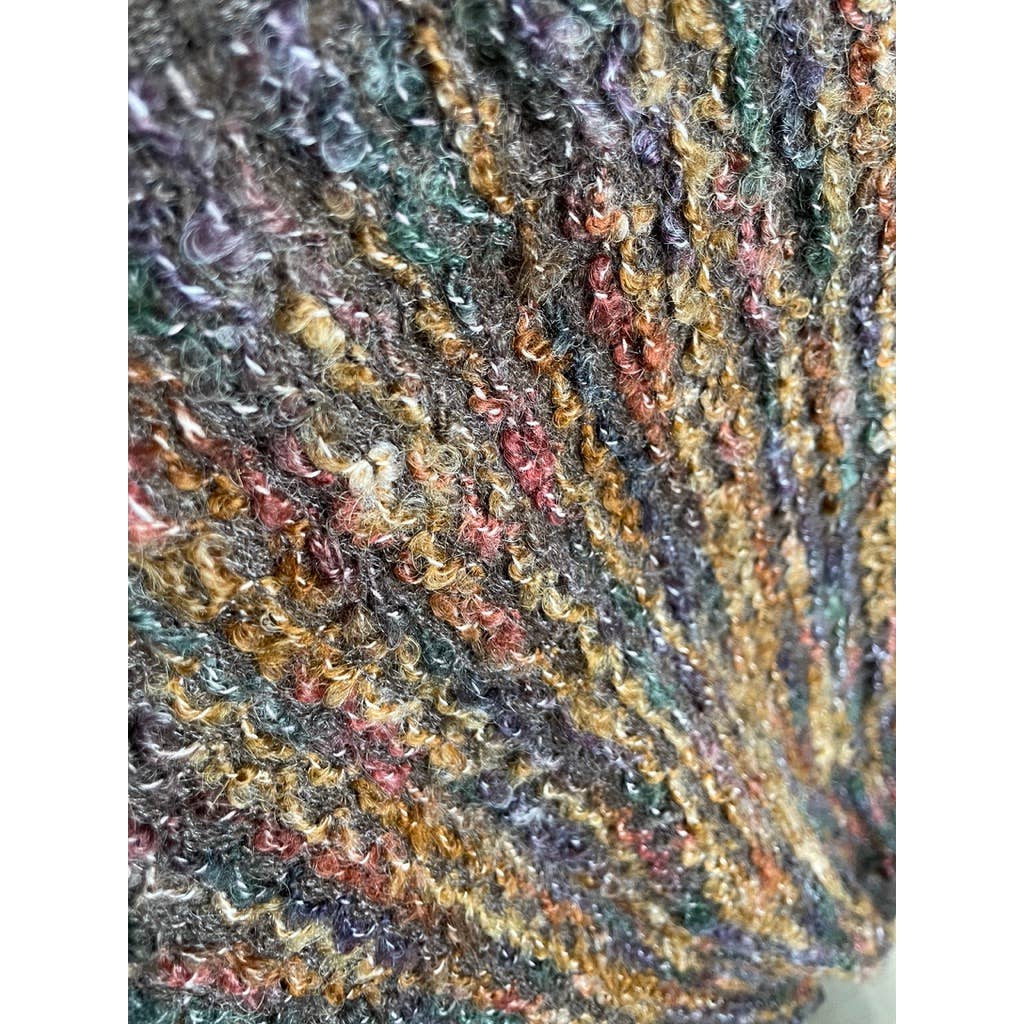 Vintage Hewlet's Knitting Mills England Textured Multicolored Wool Mohair b1016