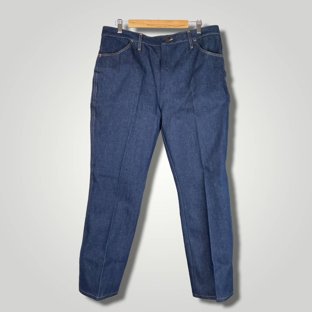 Vintage NOS 1980s Deadstock Rustler Jeans NWT Dark Heavyweight 38x30 TJD107