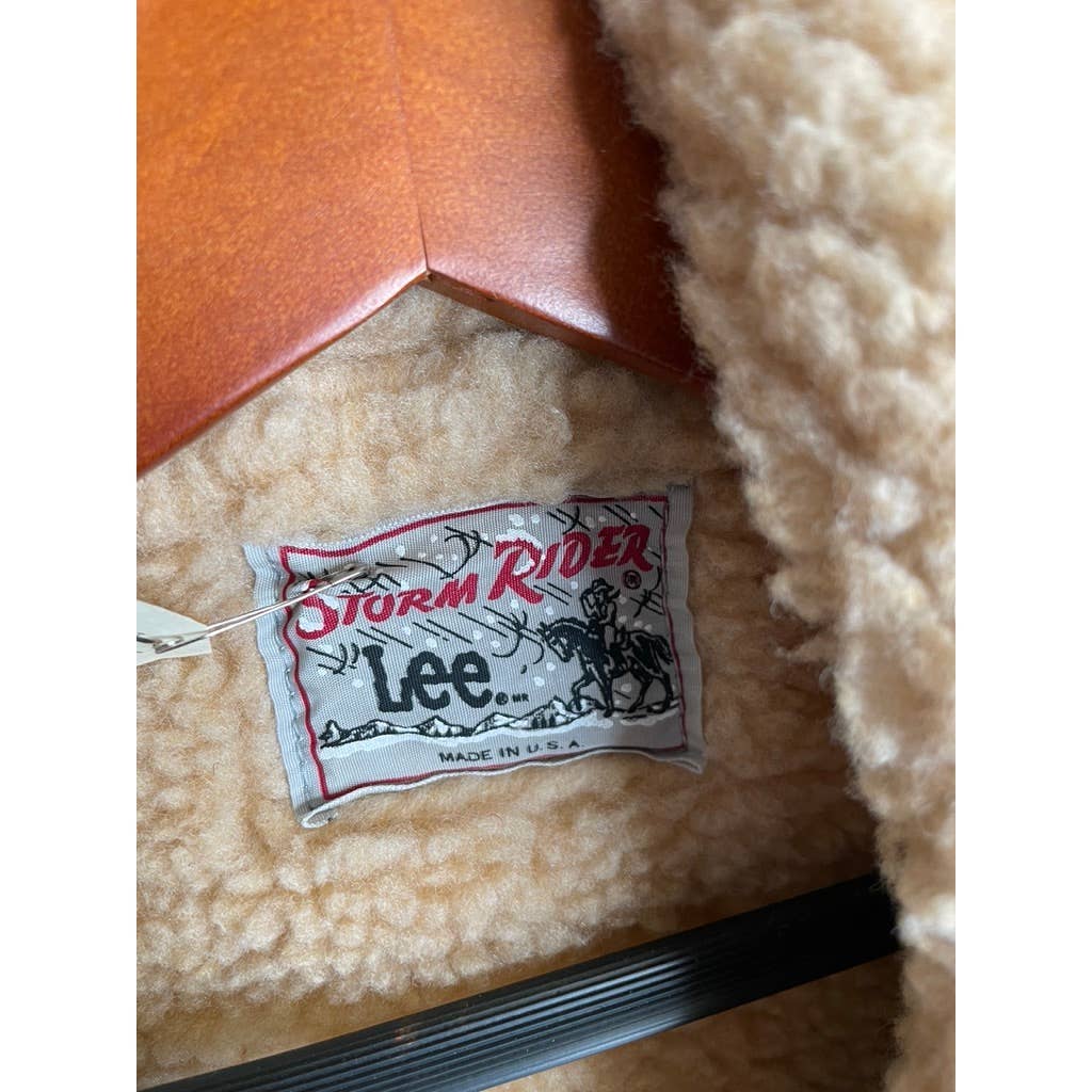 Vintage 1970s Storm Rider Lee Sherpa Rancher Western Large Tan F110