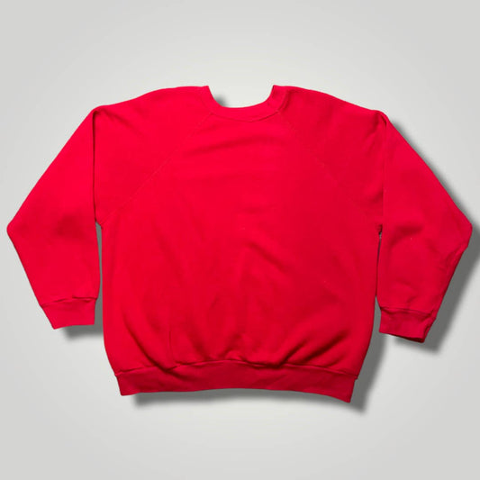 Vintage Red Sweatshirt Blank 1970s/80s Raglan Sleeve Crewneck L/XL B2006