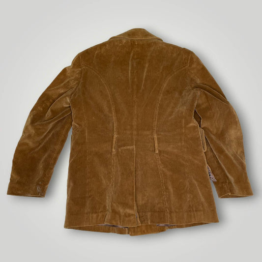 Vintage Europe Craft 1970s Western Corduroy Double Breasted Coat Brown Large