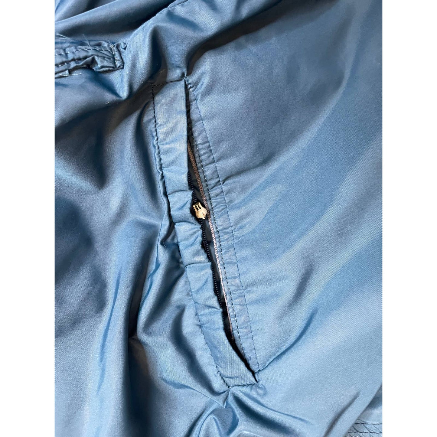 Vintage Down Puffer Jacket Mid Length Blue Teal Coat Large Top Unbranded