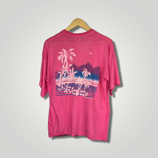 Vintage T-Shirt Tourism 1980s Mazatlan Mexico Pink Soft Single Stitch XL TJC106