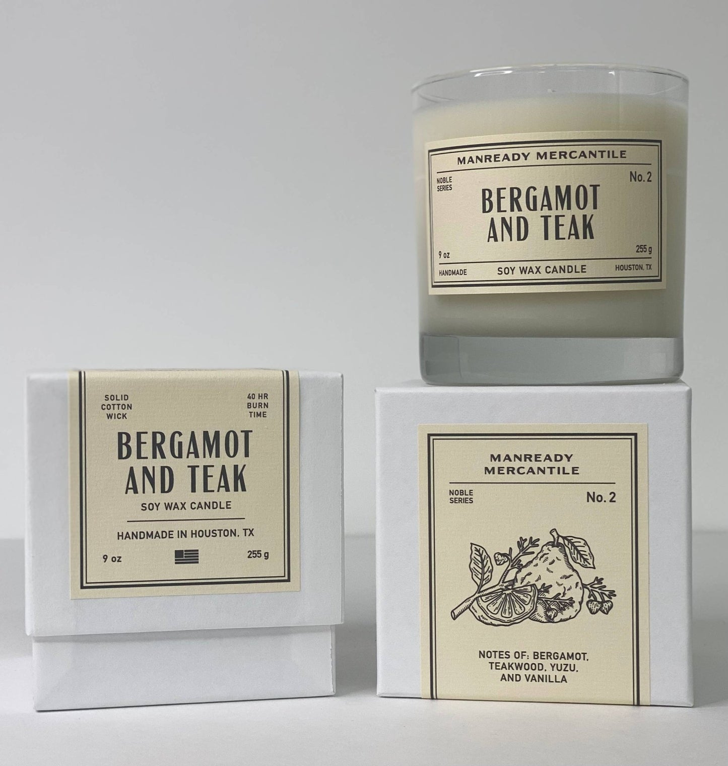 THE NOBLE SERIES SOY CANDLE | BERGAMOT AND TEAK - MST GoodsCandlesManready Mercantile