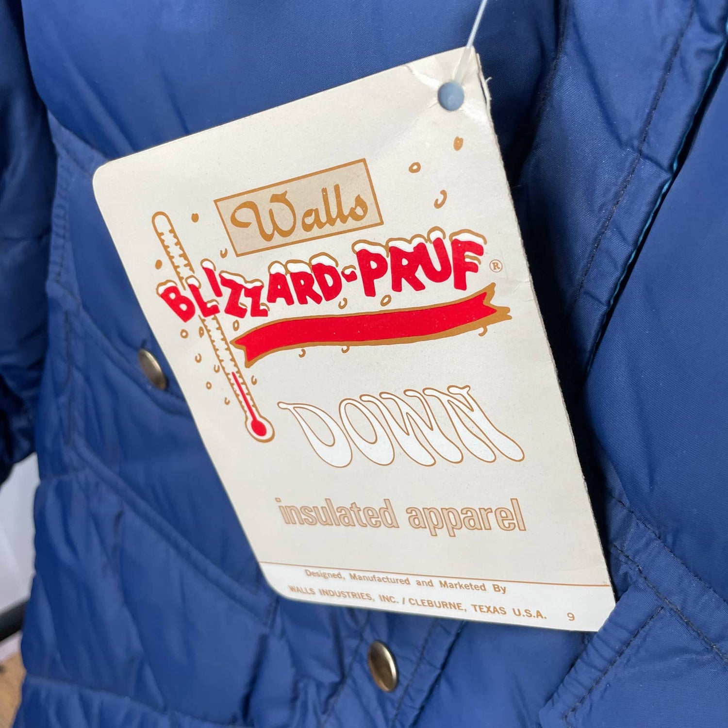 Vintage Walls Blizzard Pruf Quilted Down Coat Jacket Collared Snap Med R - MST GoodsVintage